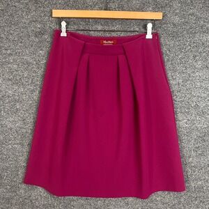 Max‎ Mara Studio Pleated A-Line Skirt Women Size 12 Zip